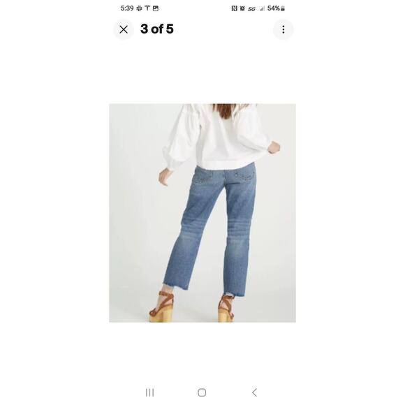 NWOT! Free People Driftwood Jordie Patchwork Mom Jeans Blue 24x27 $158 - Picture 2 of 12